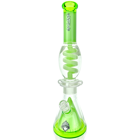 16" UFO Pyramid Glass Freezable Coil Beaker Bong - East Loud