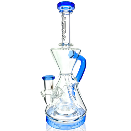 9" Magnolia Color Lip Recycler Dab Rig - East Loud