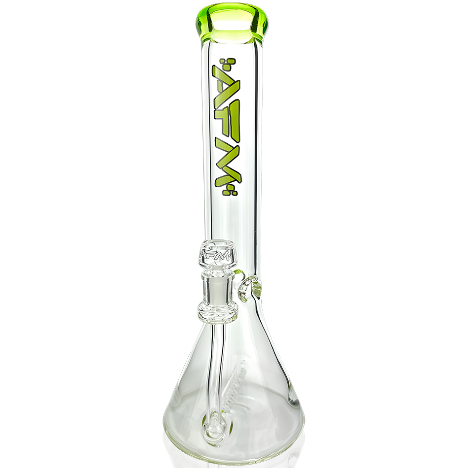 13" Inline Perc Colored Lip 9mm Glass Beaker Bong - view 7