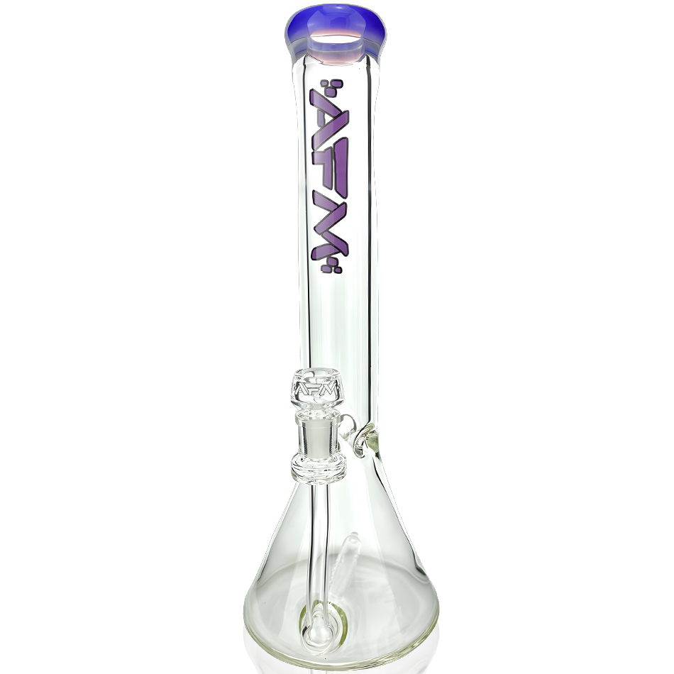 13" Inline Perc Colored Lip 9mm Glass Beaker Bong - view 3