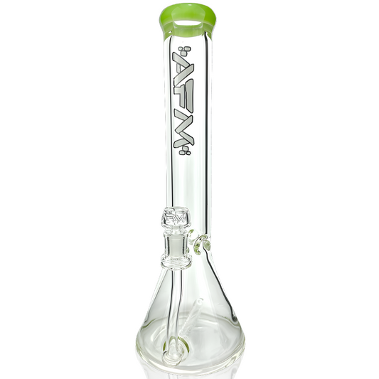 13" Inline Perc Colored Lip 9mm Glass Beaker Bong - East Loud