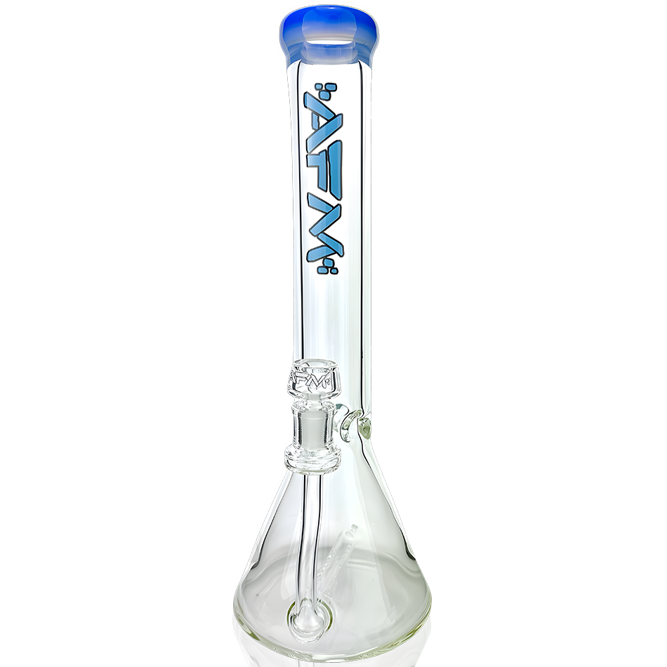 13" Inline Perc Colored Lip 9mm Glass Beaker Bong - view 4