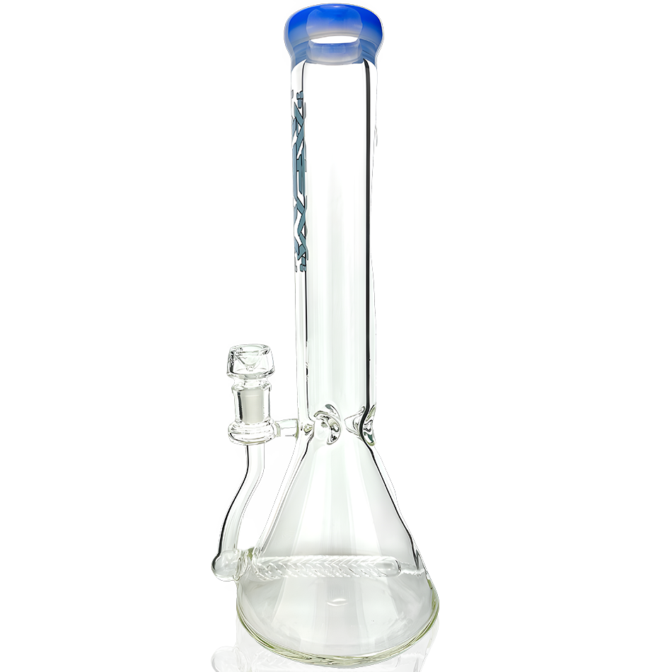 13" Inline Perc Colored Lip 9mm Glass Beaker Bong - view 2