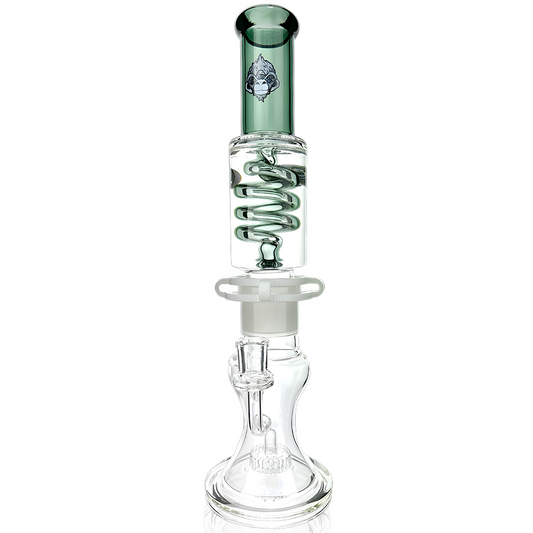 14" Shower Head Glass Freezable Coil Bong - East Loud