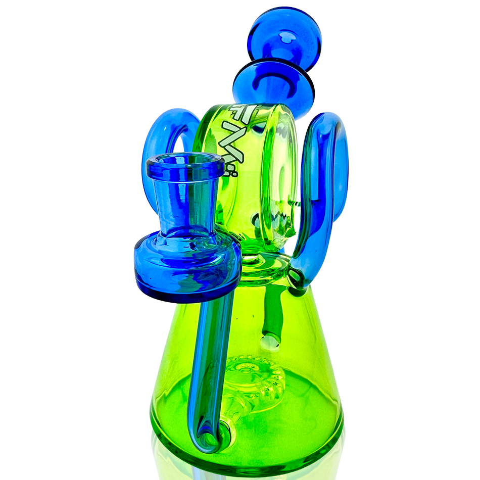 8" Double Ram Glass Recycler Dab Rig