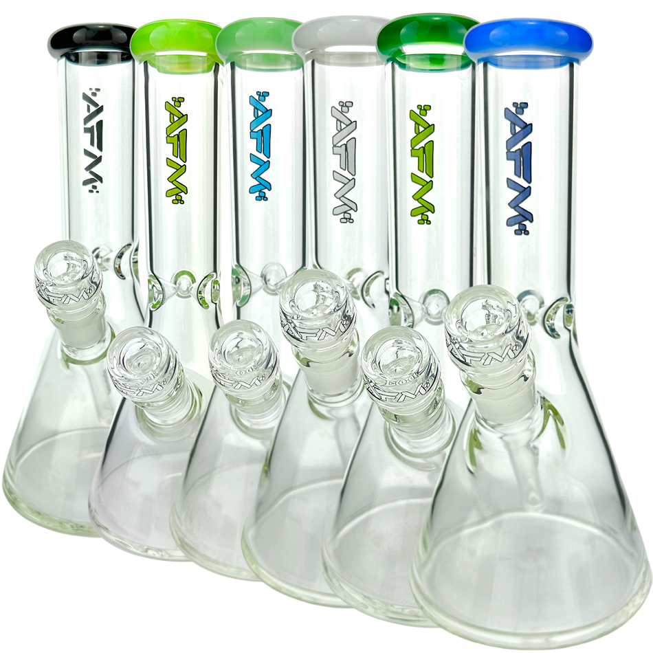 10" Classic Glass Colored Lip Beaker Bong - view 7