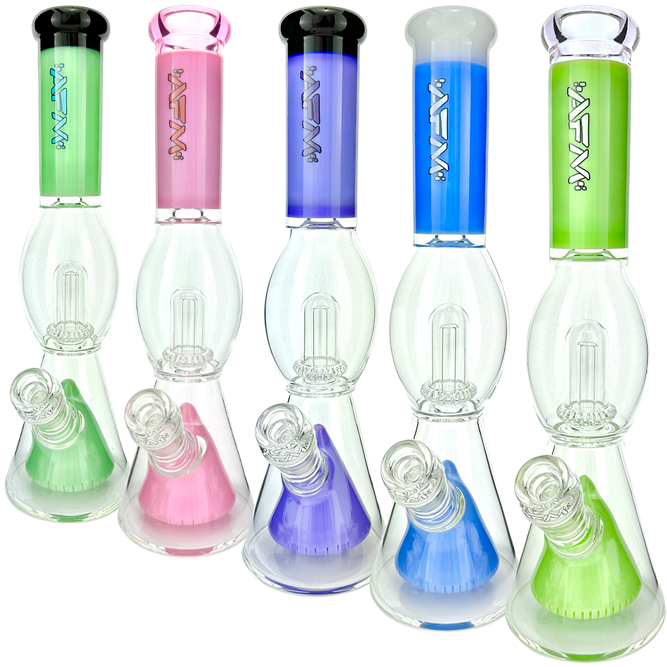 13" UFO Pyramid Color Glass Beaker Bong