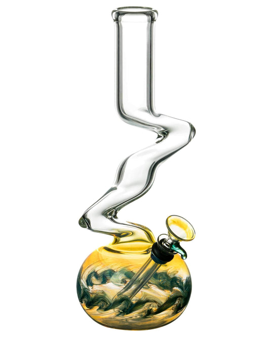 10" Raked Zig Zag Bubble Base Bong - East Loud