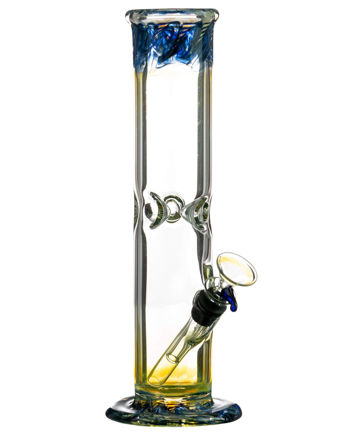 10" Straight Tube with Raked Colored Glass Accents - view 9