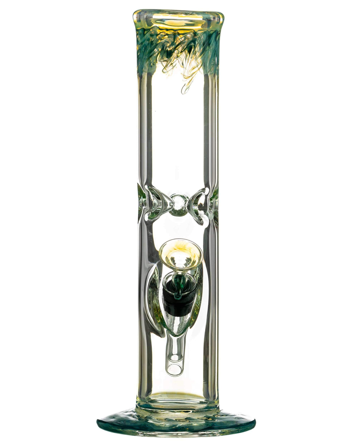 10" Straight Tube with Raked Colored Glass Accents - view 2
