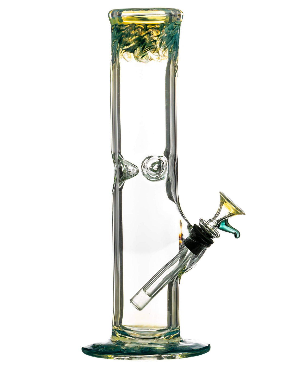 10" Straight Tube with Raked Colored Glass Accents - view 4