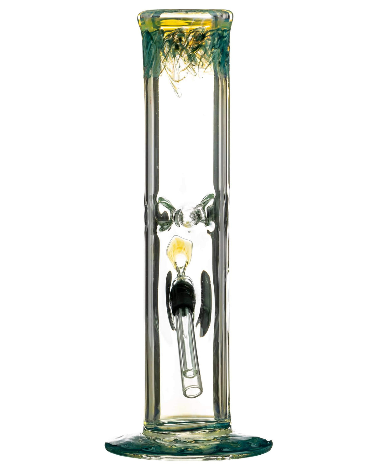 10" Straight Tube with Raked Colored Glass Accents - view 3