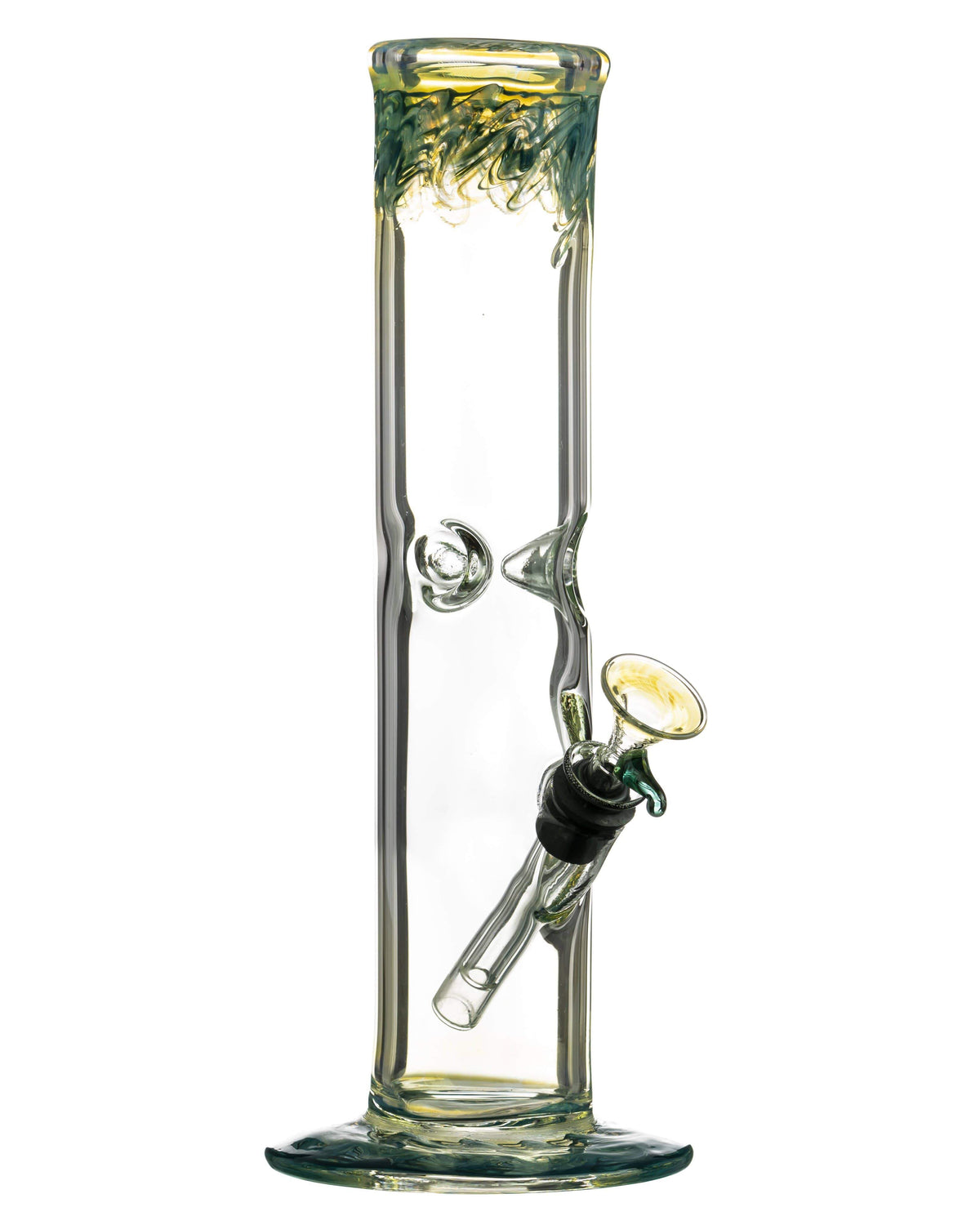 10" Straight Tube with Raked Colored Glass Accents - East Loud