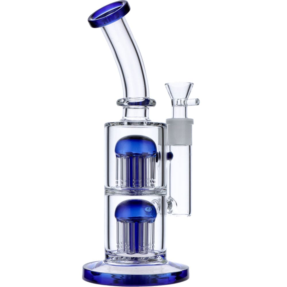 11" Bent Neck Double Tree Perc Water Pipe - view 4