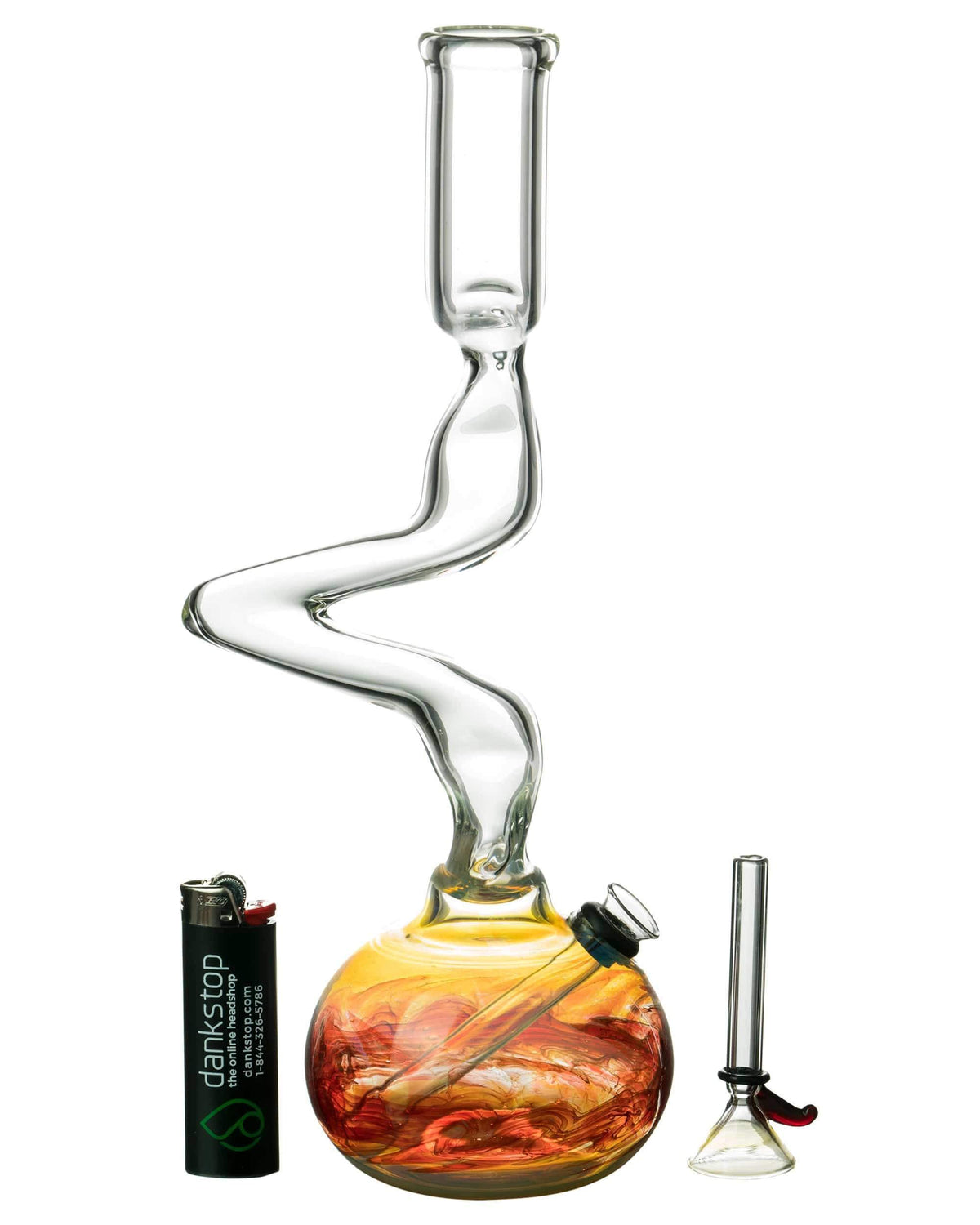 12" Raked Zig Zag Bubble Base Bong - view 5