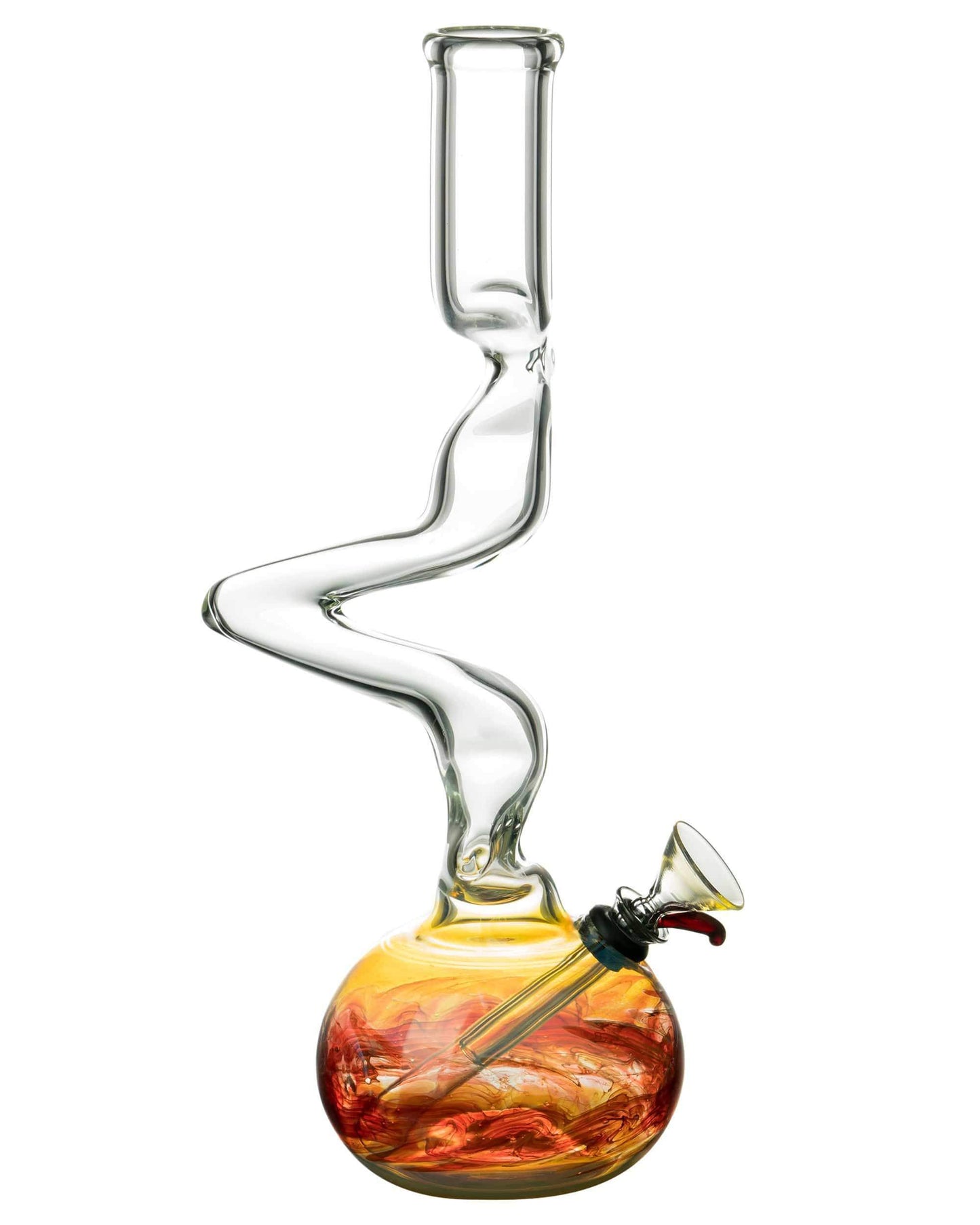 12" Raked Zig Zag Bubble Base Bong - view 4