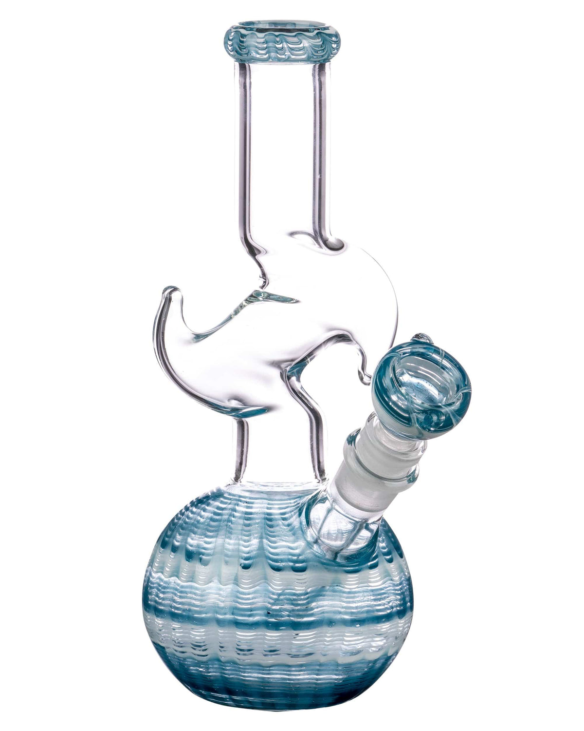 9" Raked Hook Horn Bubble Bong - view 7