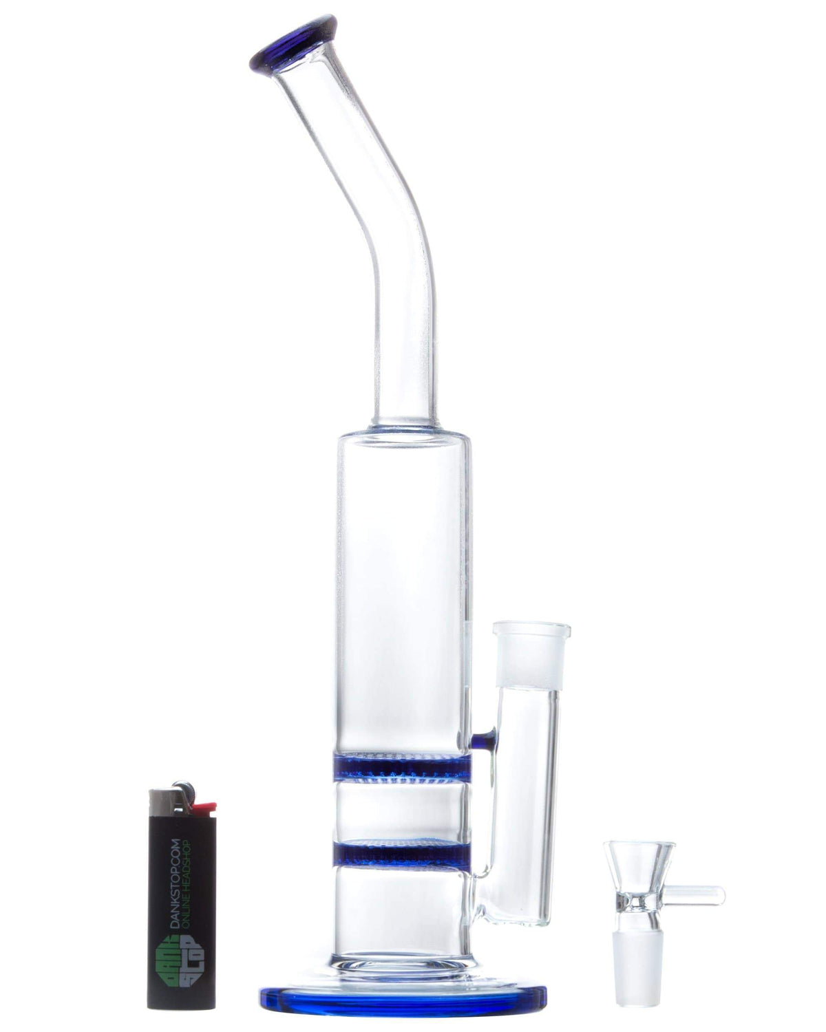 Bent Neck Double Honeycomb Perc Water Pipe