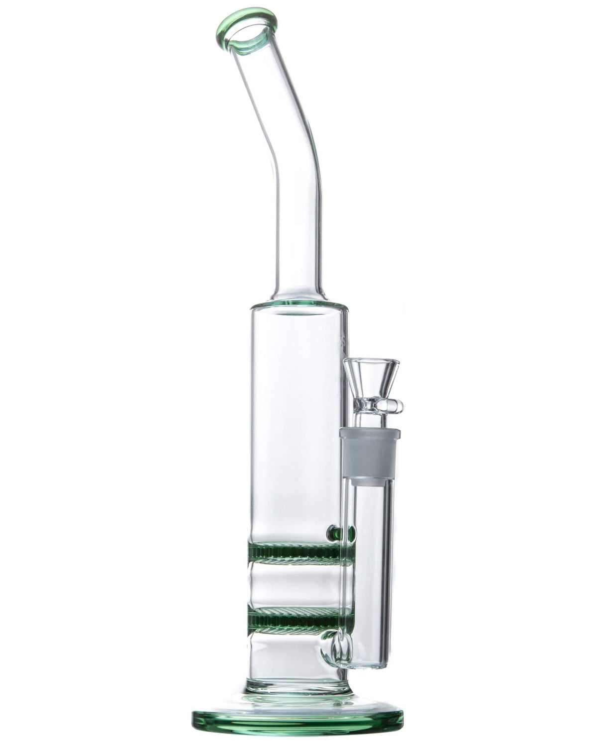 Bent Neck Double Honeycomb Perc Water Pipe