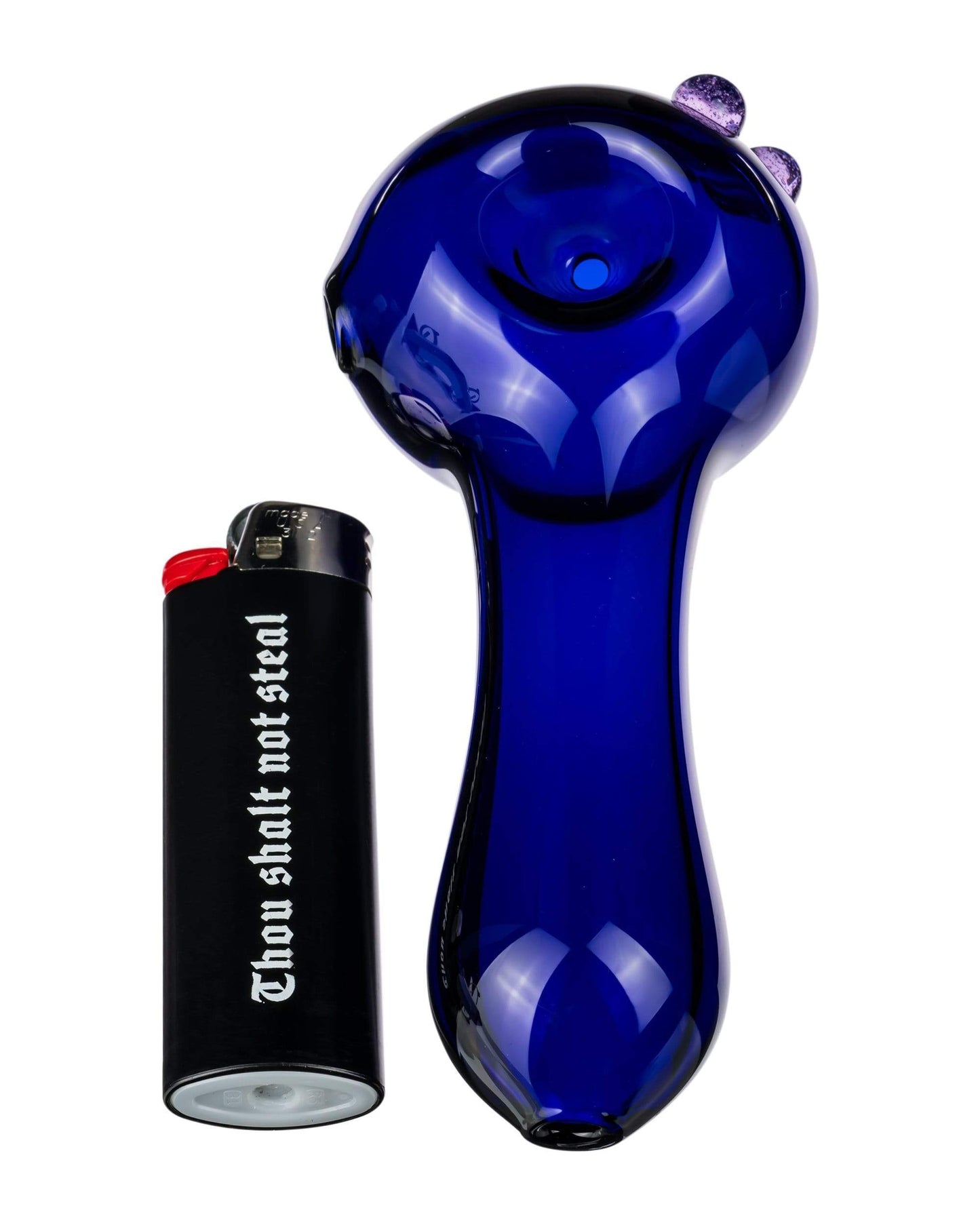 Blue Spoon Pipe w/ Marble Accents