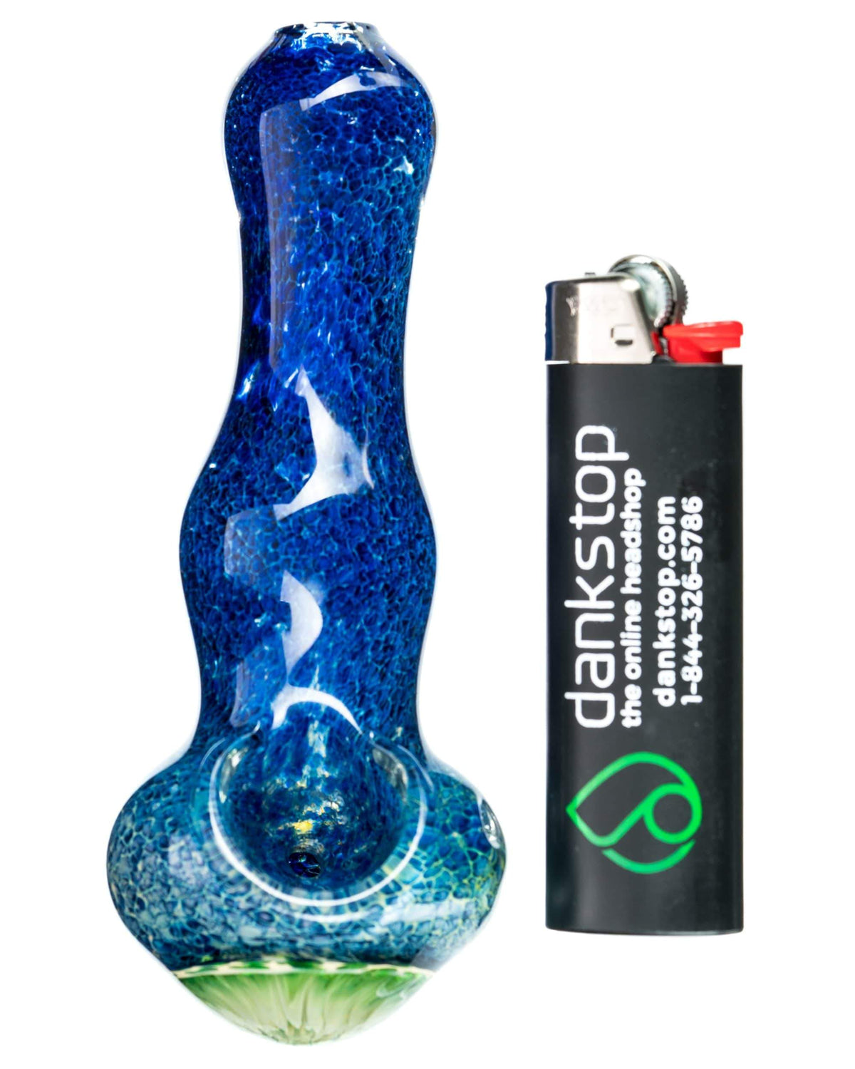 Blue Spoon Pipe with Mushroom Milli