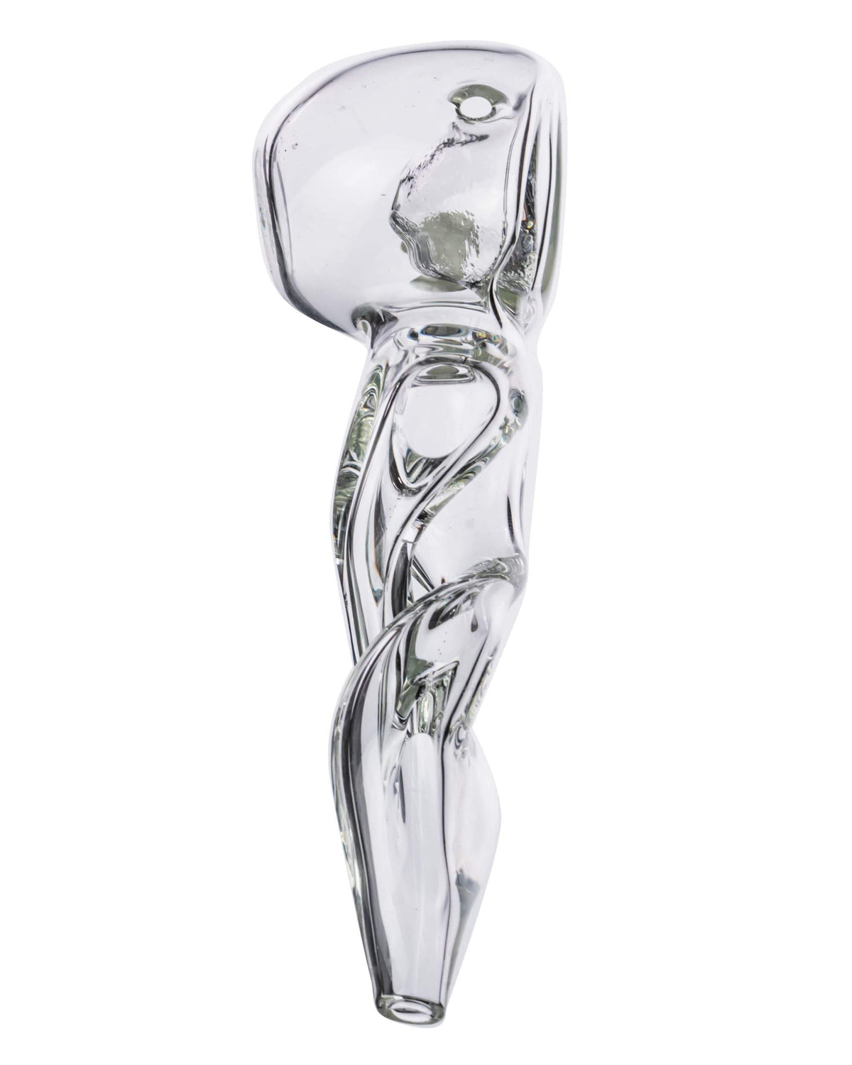 Clear Twisted Spoon Pipe - view 3