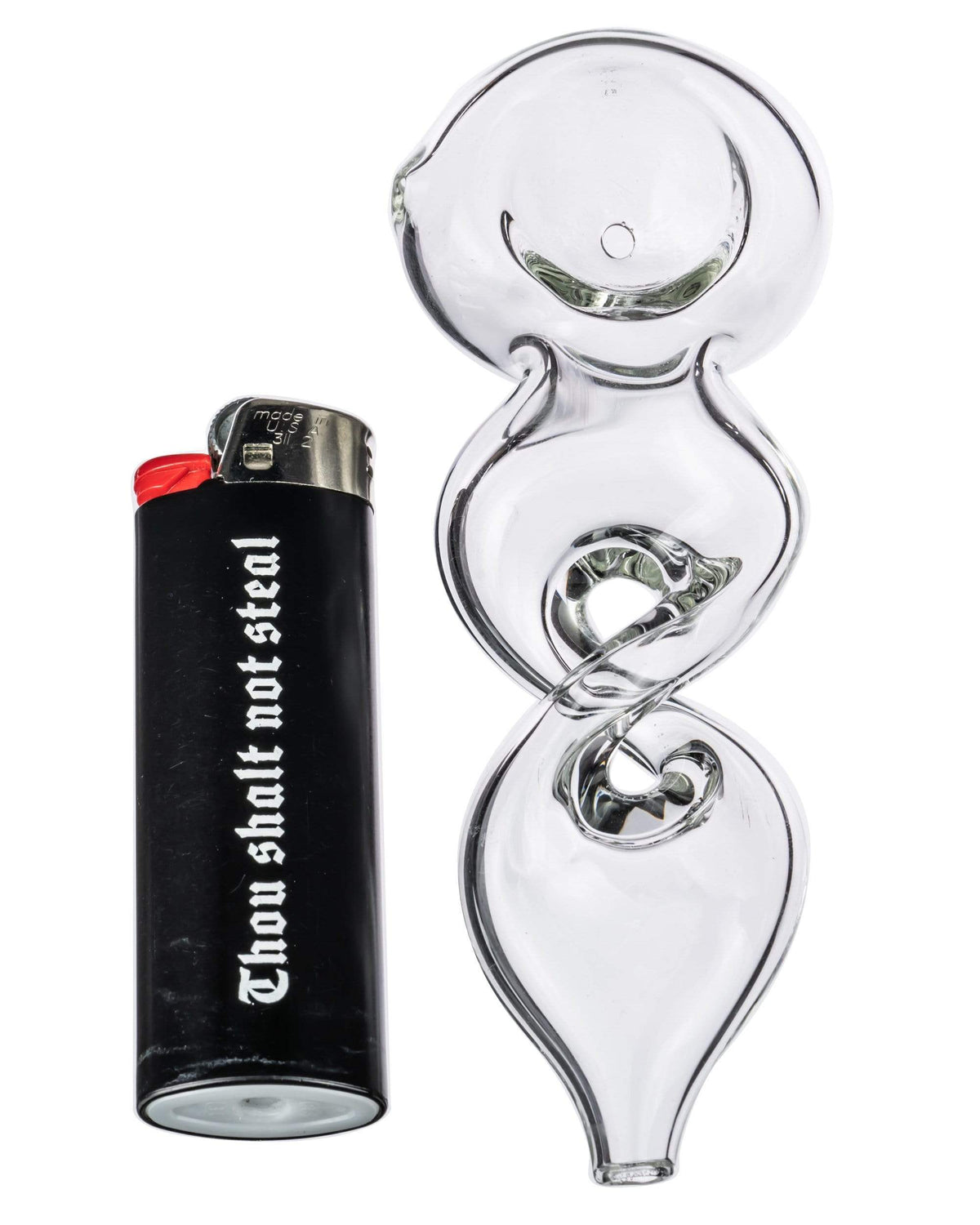 Clear Twisted Spoon Pipe - view 4