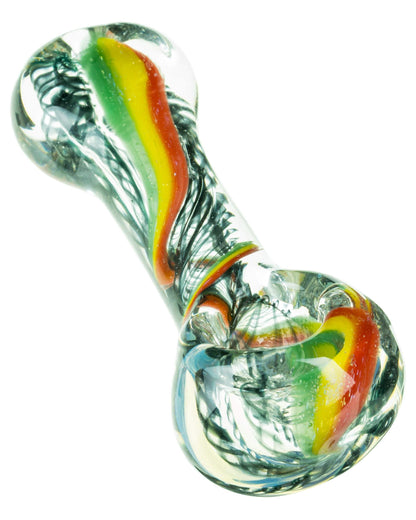 Flat Mouth Rasta Swirl Spoon Pipe - view 2