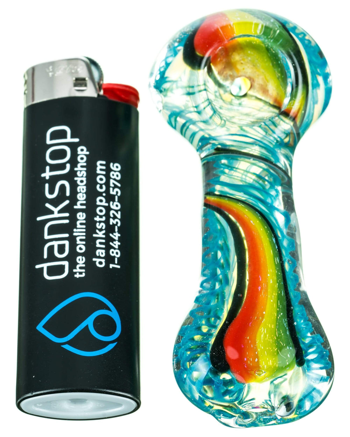 Flat Mouth Rasta Swirl Spoon Pipe - view 7