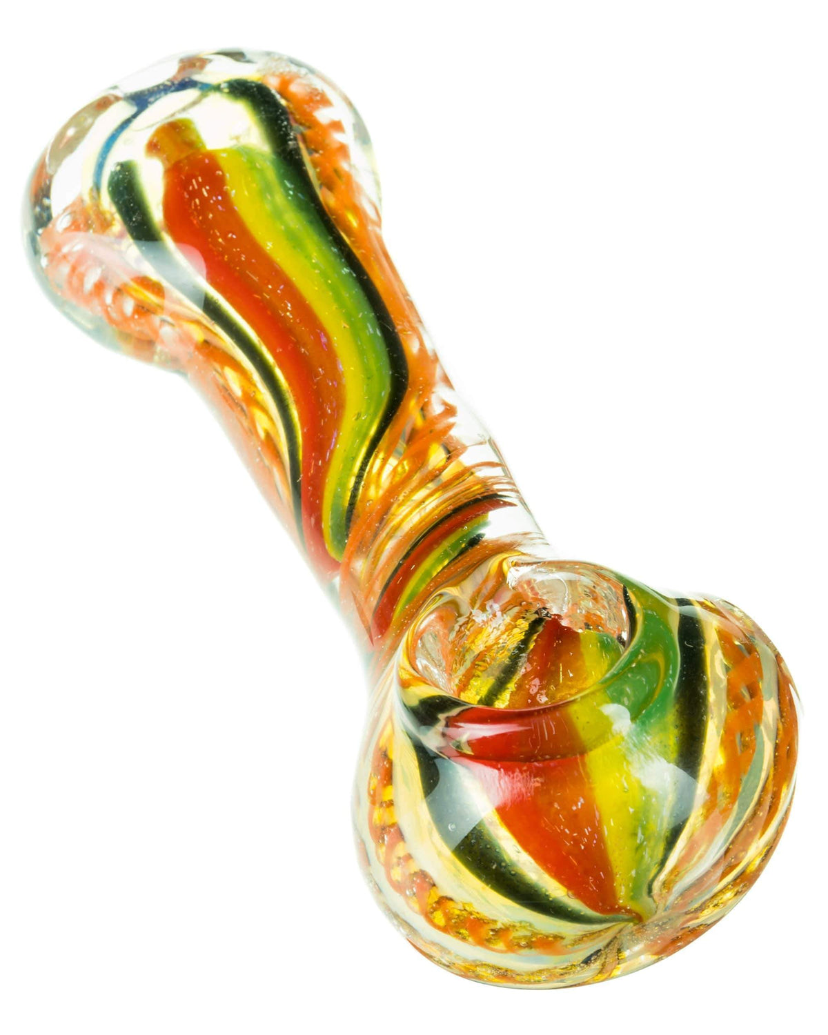 Flat Mouth Rasta Swirl Spoon Pipe - view 8