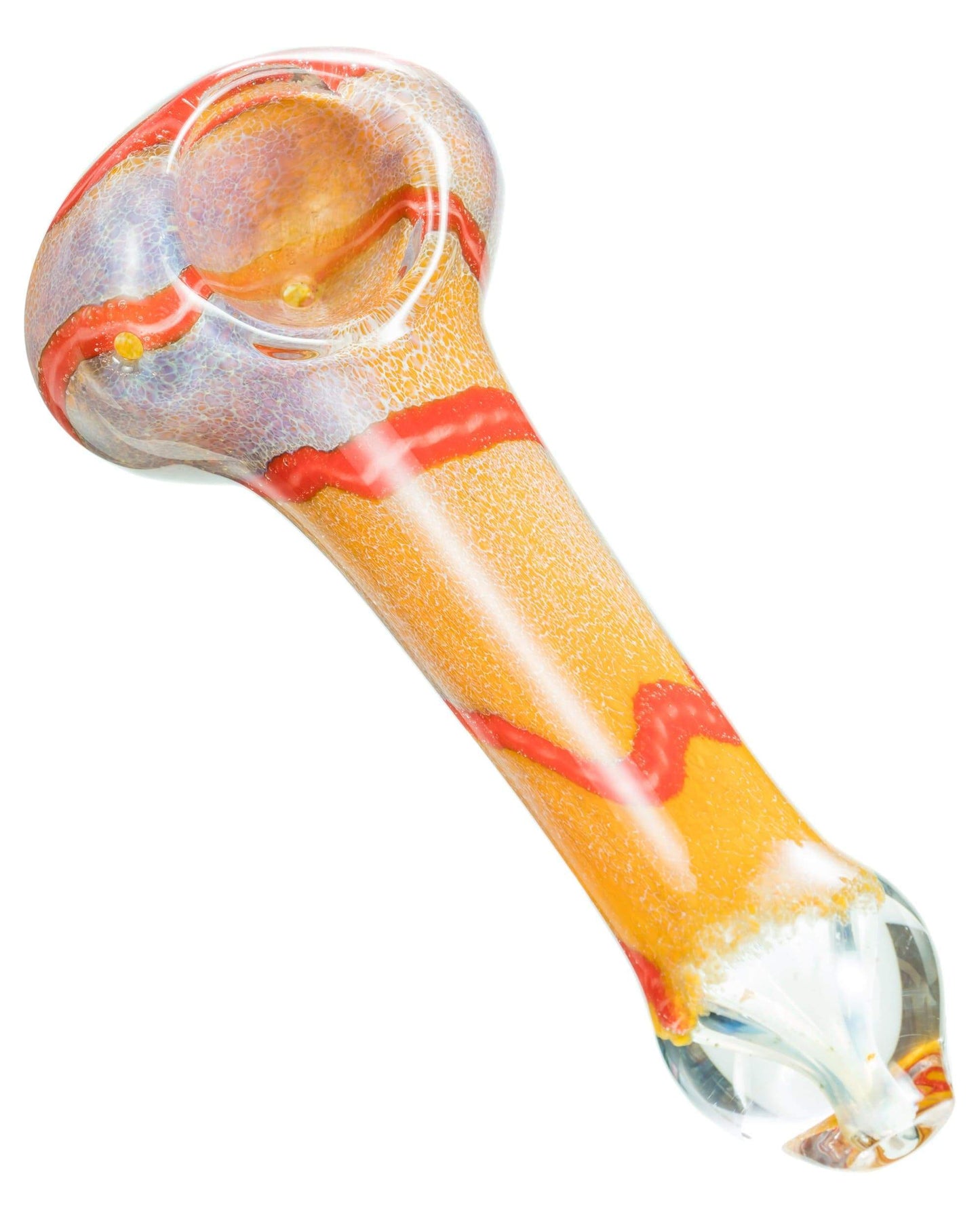 Fritted Spoon Pipe with Swirl Accents