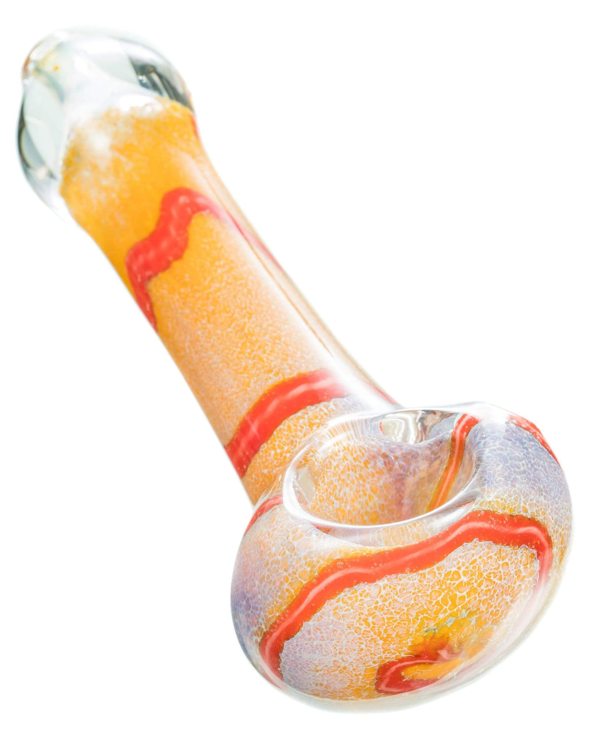 Fritted Spoon Pipe with Swirl Accents