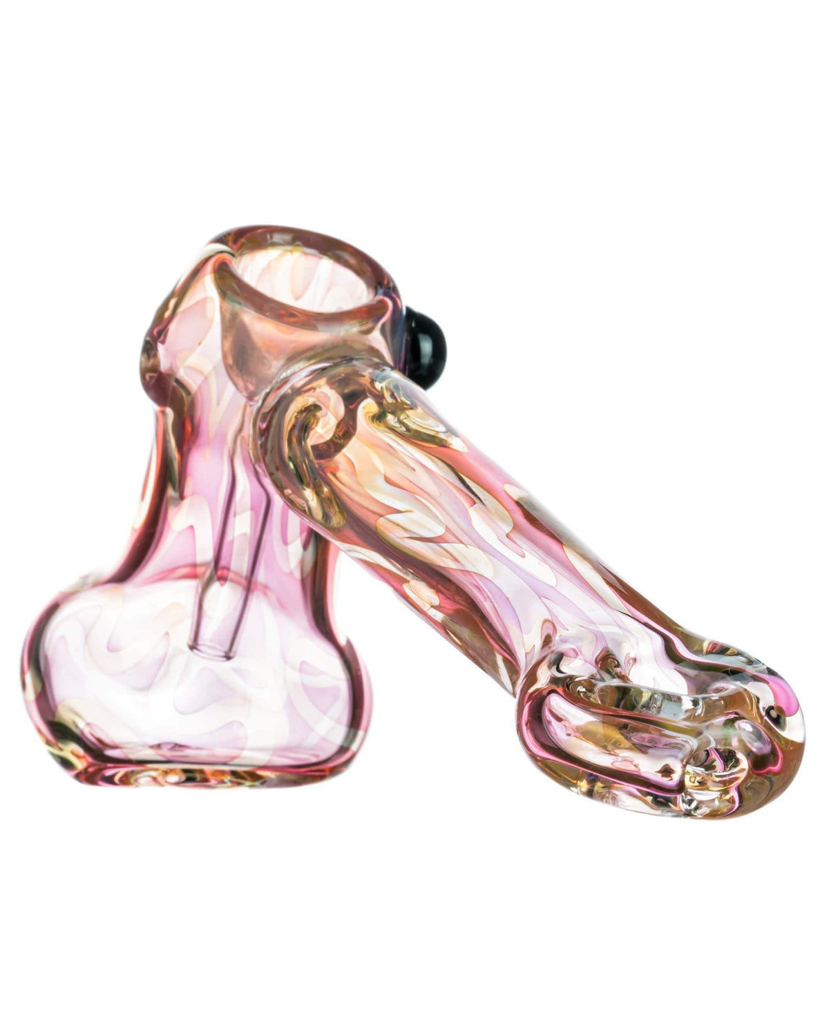 Fumed Hammer Bubbler with Pink Highlights