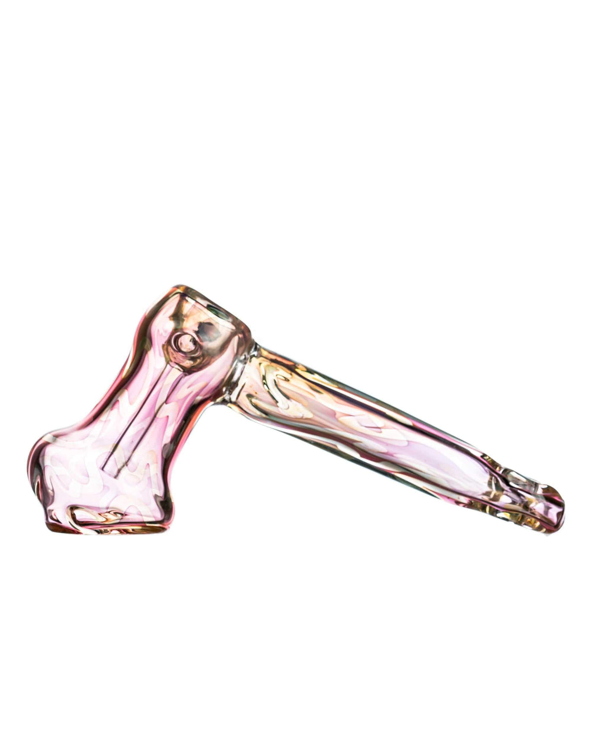 Fumed Hammer Bubbler with Pink Highlights