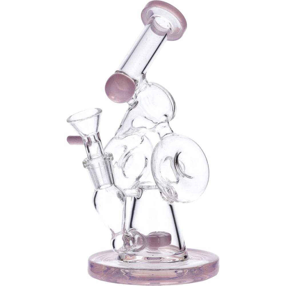 7" Hourglass Base Water Pipe - Milky Pink - East Loud