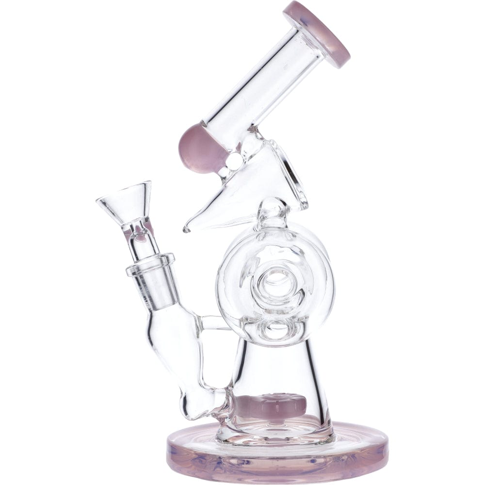 7" Hourglass Base Water Pipe - Milky Pink - view 2