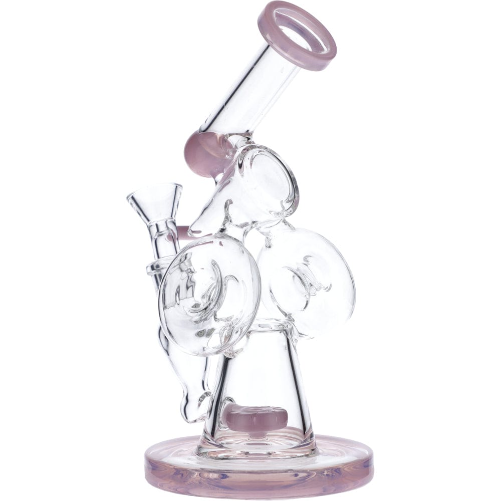 7" Hourglass Base Water Pipe - Milky Pink - view 3