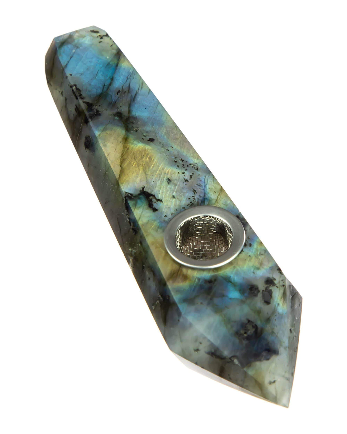 Labradorite Quartz Stone Pipe