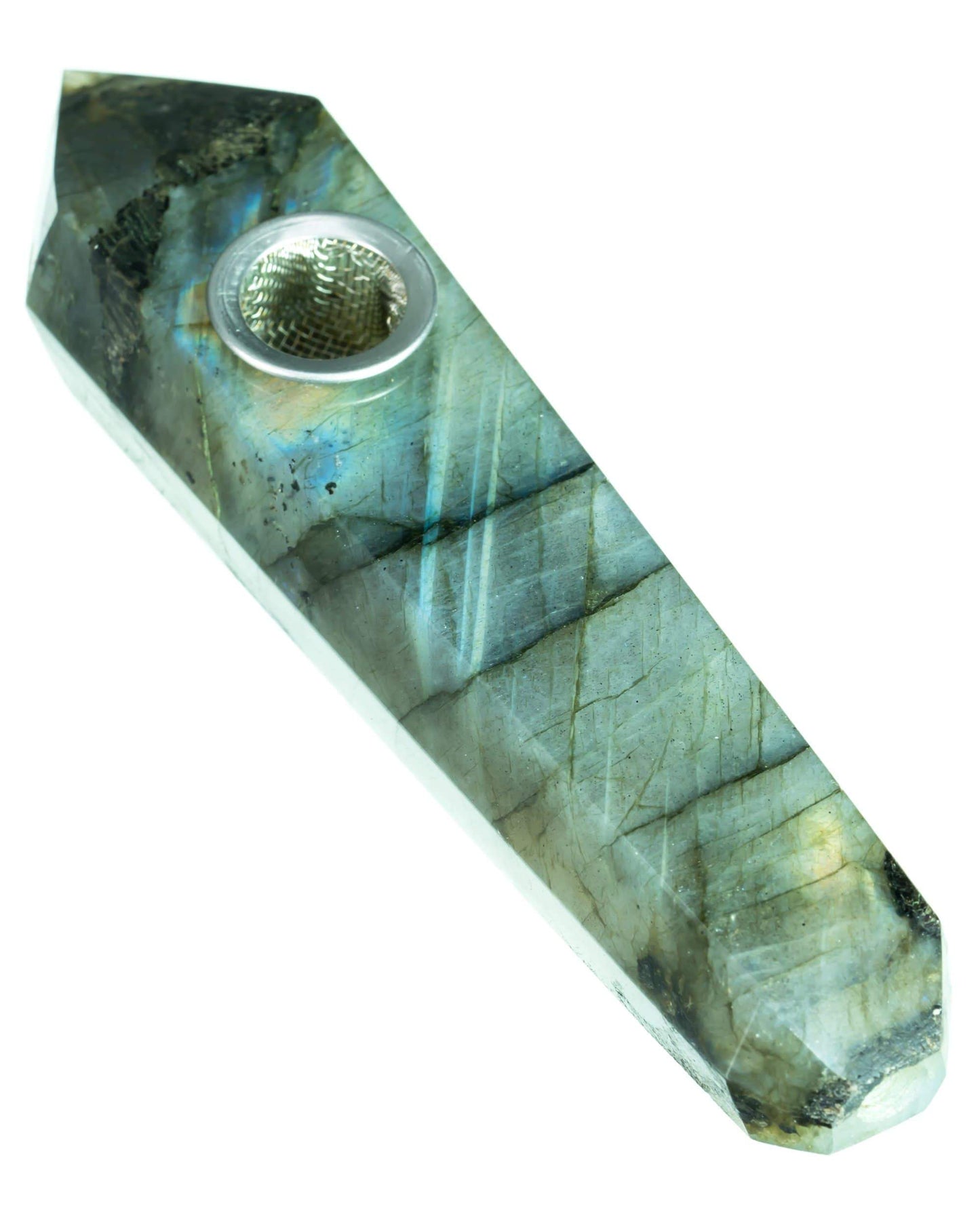 Labradorite Quartz Stone Pipe