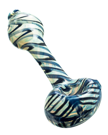 Raked Silver Fumed Mini Spoon Pipe