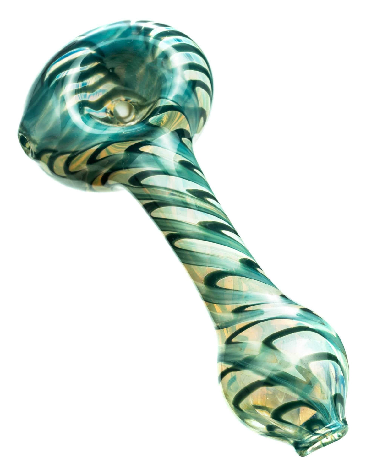 Raked Silver Fumed Mini Spoon Pipe