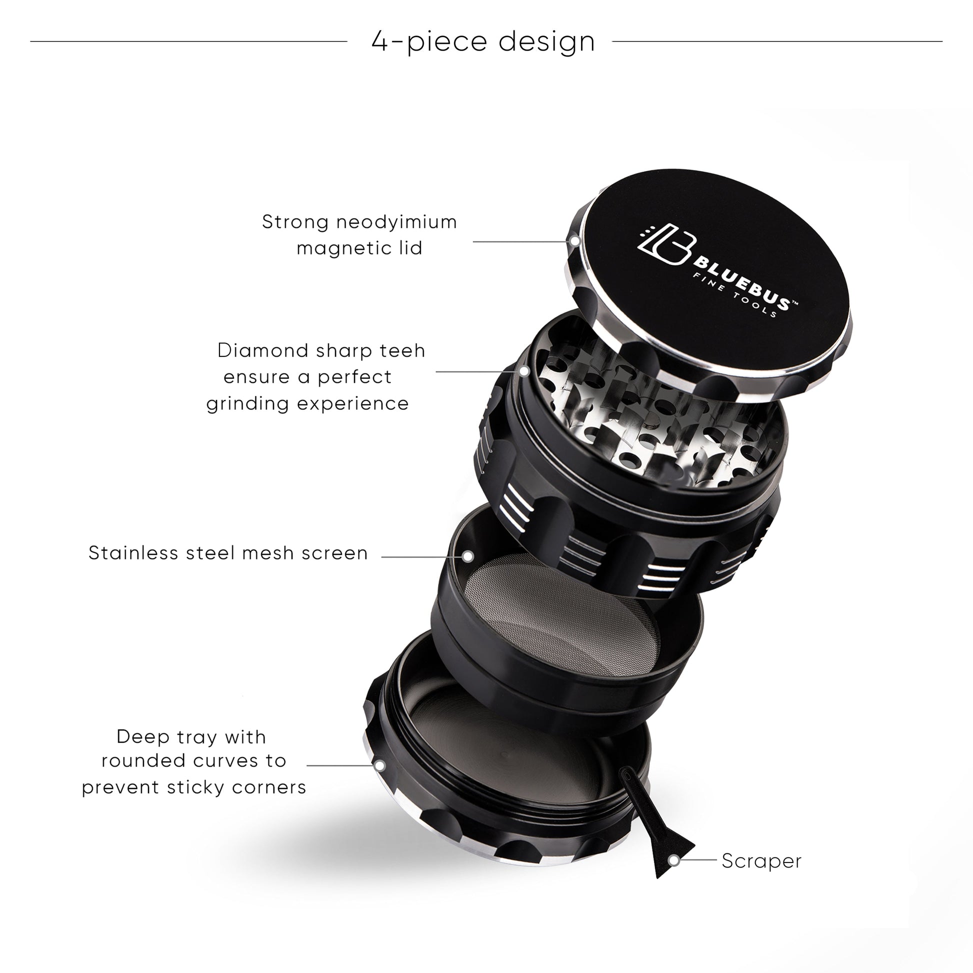 GA Aluminum Grinder Purple - view 2