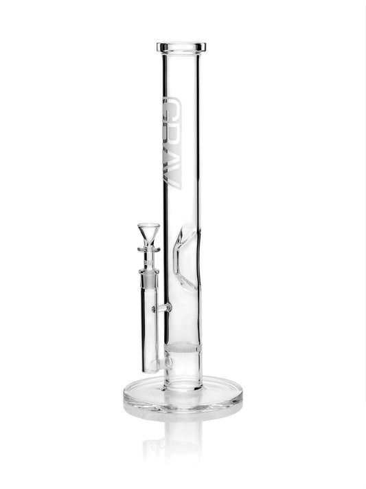 GRAV® Large, Clear Straight Base w/ Disc Water Pipe - East Loud