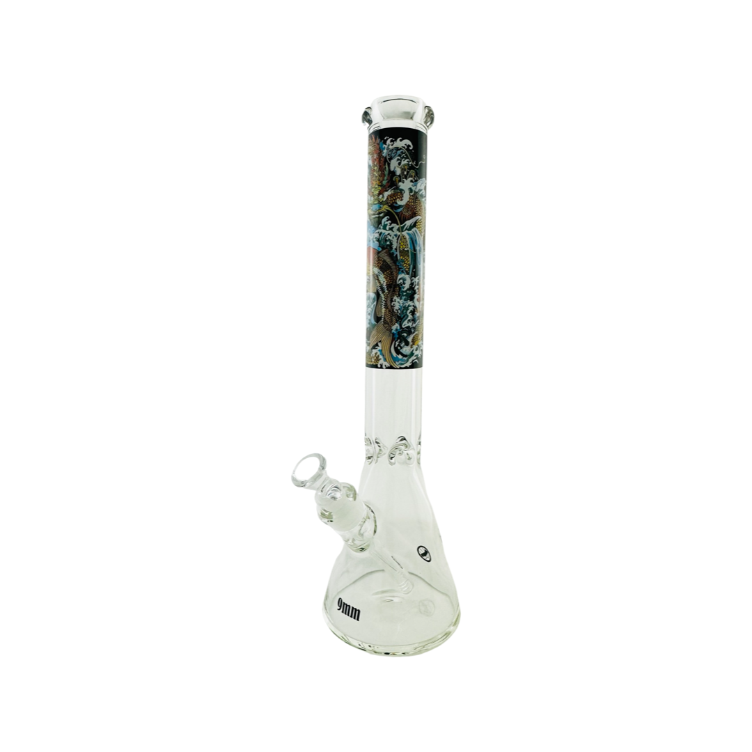18" X 9mm The Legend of The Dragon Koi and the Hidden MAV Beaker Bong - view 2