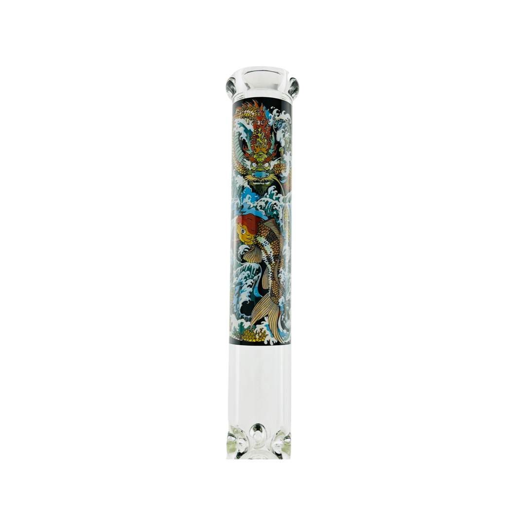 18" X 9mm The Legend of The Dragon Koi and the Hidden MAV Beaker Bong - view 5