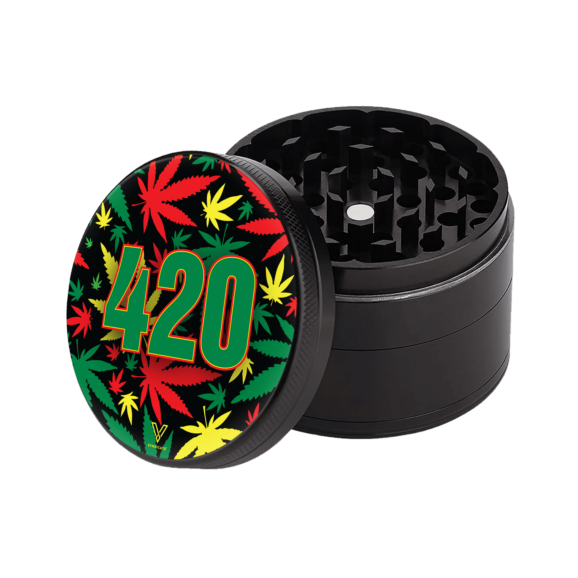 420 Rasta 4-Piece CleanCut Grinder (Nonstick) - East Loud