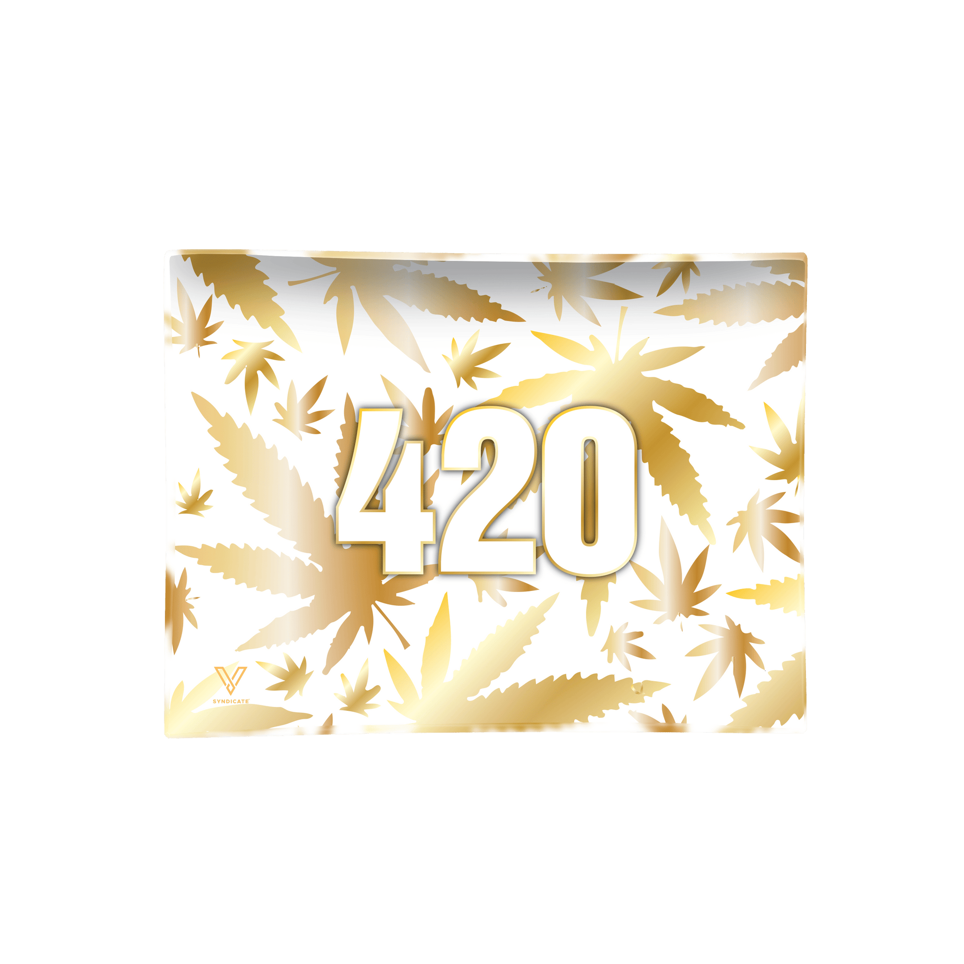 420 Gold Glass Rollin' Tray - East Loud