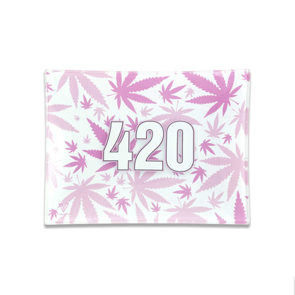 420 Pink Glass Rollin' Tray - East Loud