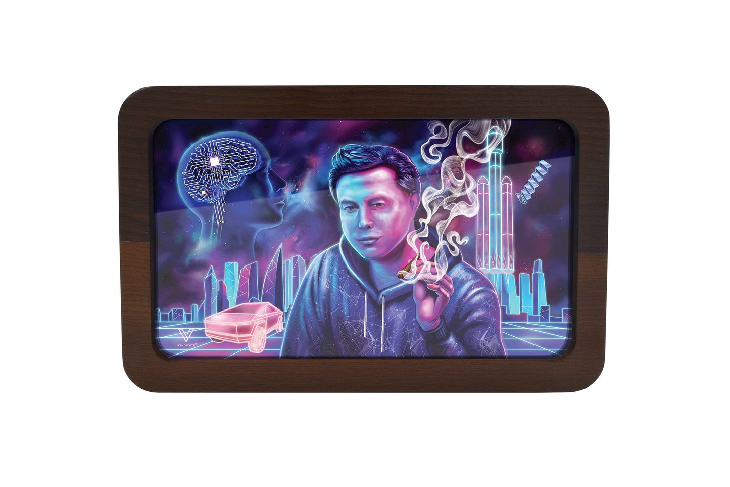 Space Xhale 3D High Def Wood Rollin' Tray - view 2