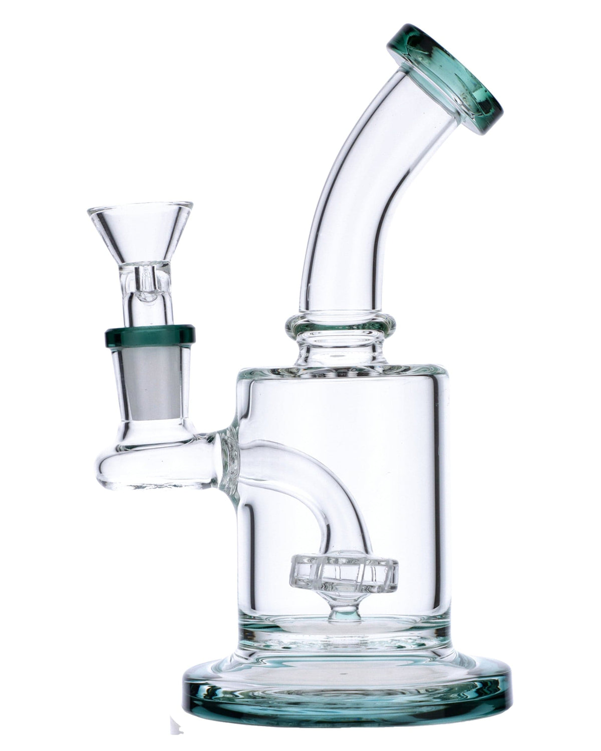 Teal Mini Bent Neck Water Pipe